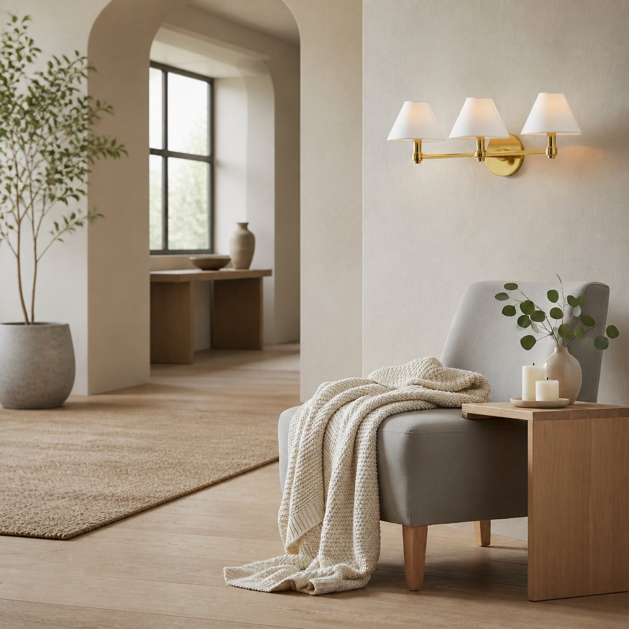 Roven Metal Sconce - Single and Triple Wall Light for Living Room
