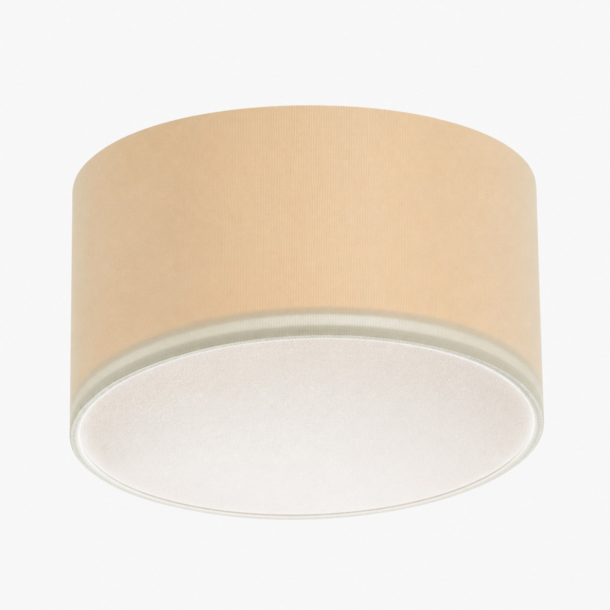 Dumora Linen Drum Ceiling Light - Flush Mount Iron Fixture with Fabric Shade
