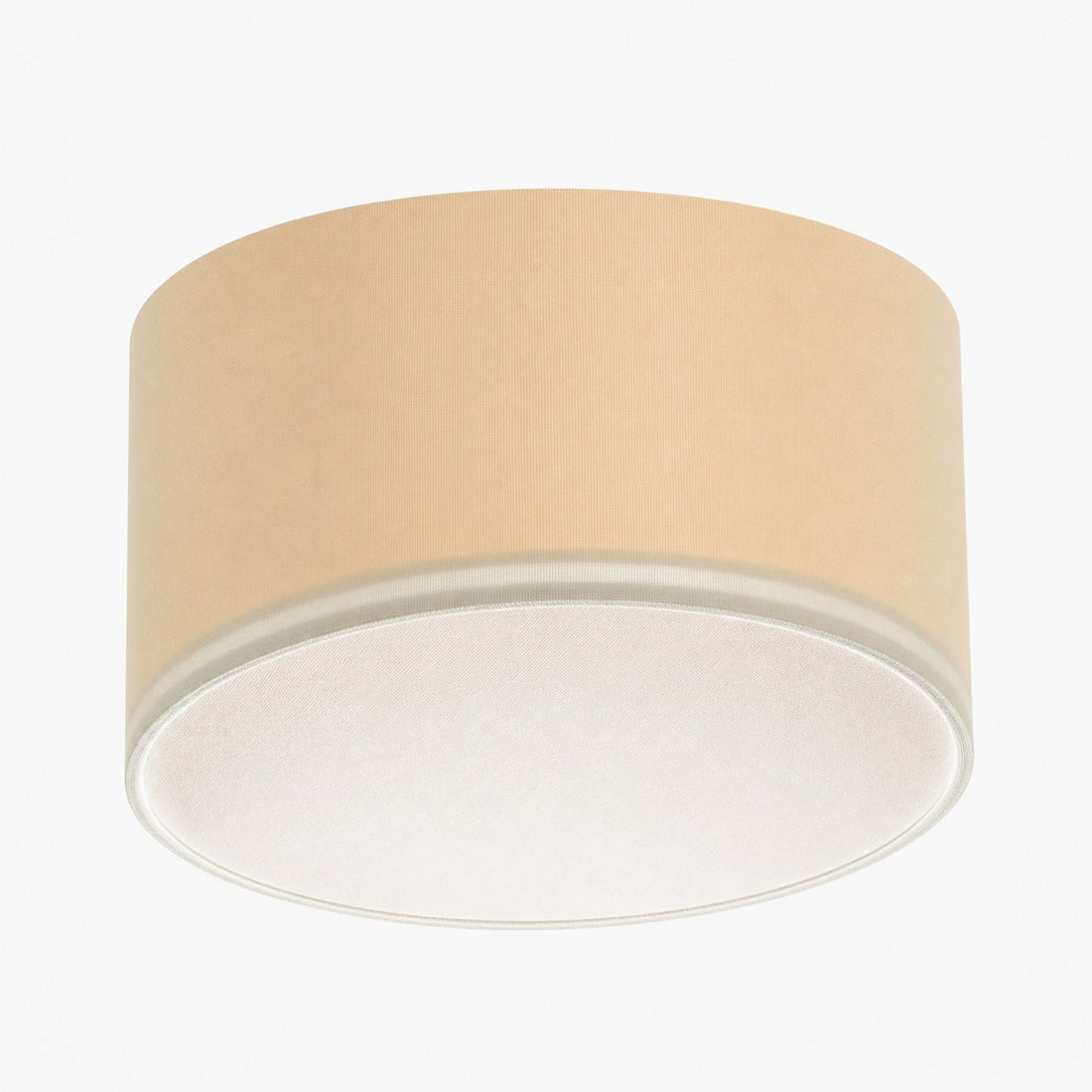 Dumora Linen Drum Ceiling Light - Flush Mount Iron Fixture with Fabric Shade