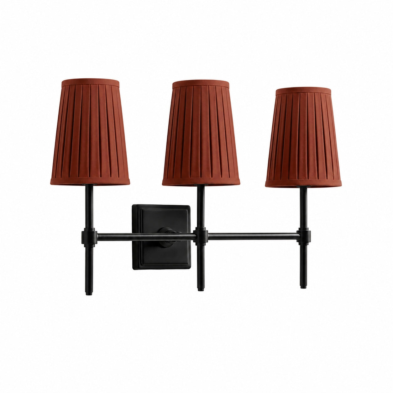 Derlina White Linen Shades Wall Lamp – Retro Metal Multi-Head Lighting Fixture