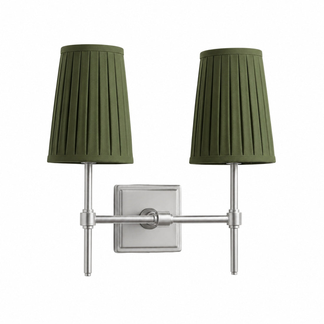 Derlina White Linen Shades Wall Lamp – Retro Metal Multi-Head Lighting Fixture