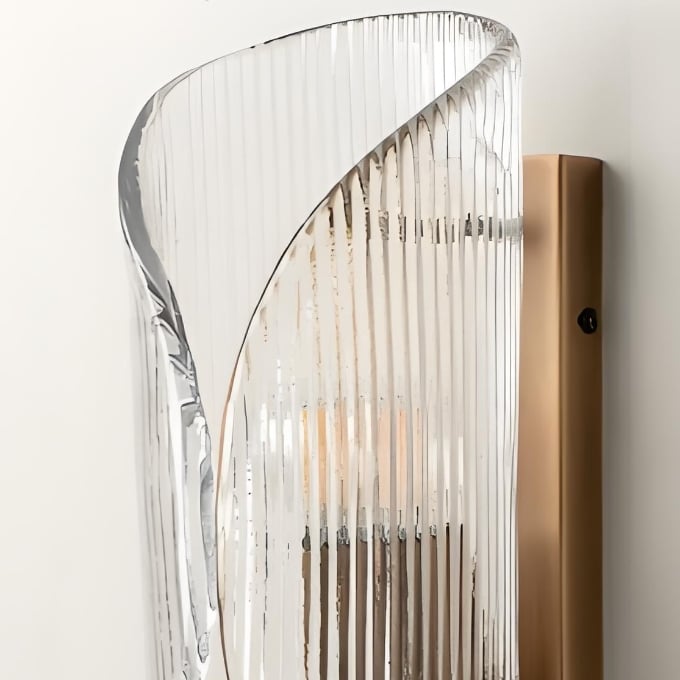 Velora Cylinder Glass Wall Light – Refined Brass Wall Sconce for Entryway or Bedside