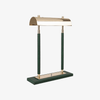 Green leather-wrapped double-column table lamp