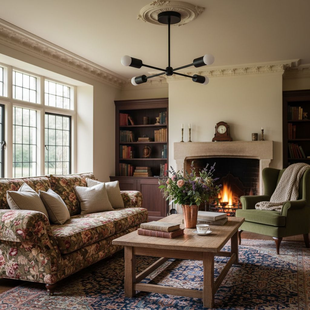 Lumen Radial-Arm Geometric Lamp – Modern Ceiling Lighting for Foyer or Office