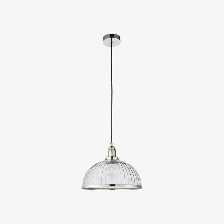 Novera Ribbed Glass Stylish Modern Pendant Lamp for Bedroom and Dining Area
