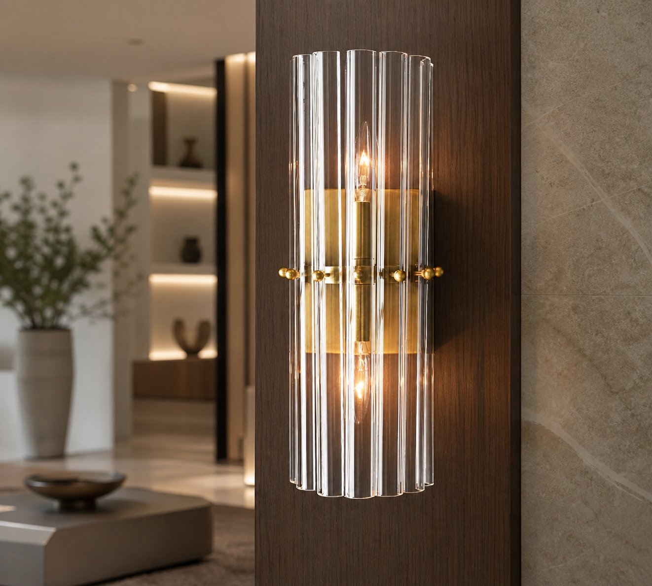 Lumora Crystal Wall Sconce – Elegant Lighting for Hallway & Bedroom