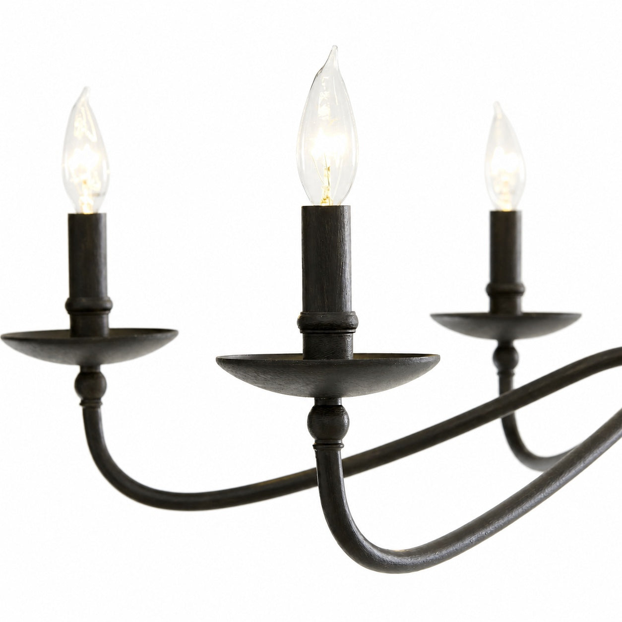 Rowan Timeless Iron Candle Design Chandelier - Industrial Interior Lighting For Bedroom