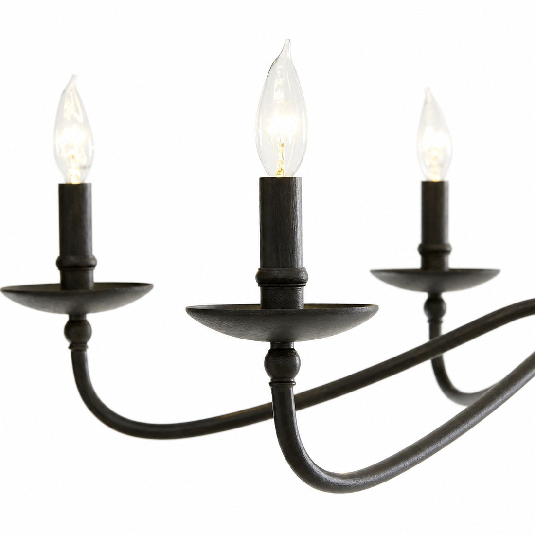 Rowan Timeless Iron Candle Design Chandelier - Industrial Interior Lighting For Bedroom