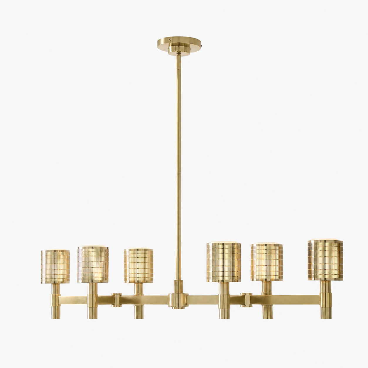 Galvia Champagne Bronze 6-Light Chandelier - Metal Adjustable