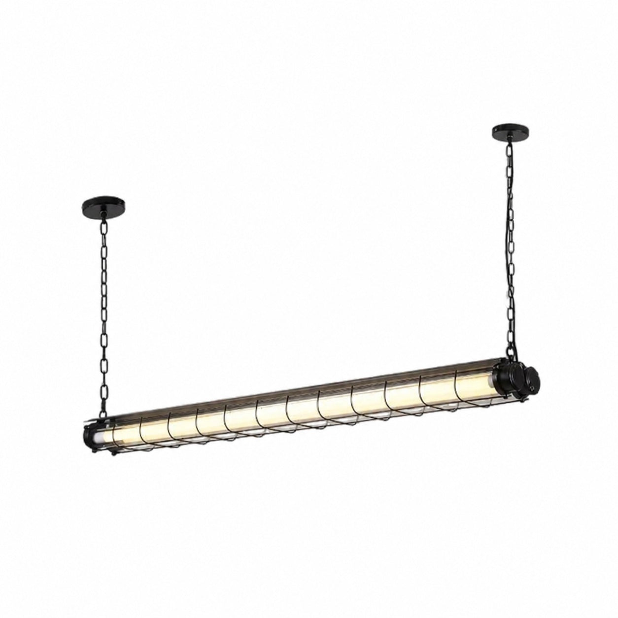 Modern Acrylic Linear LED Chandelier in Black or Silver