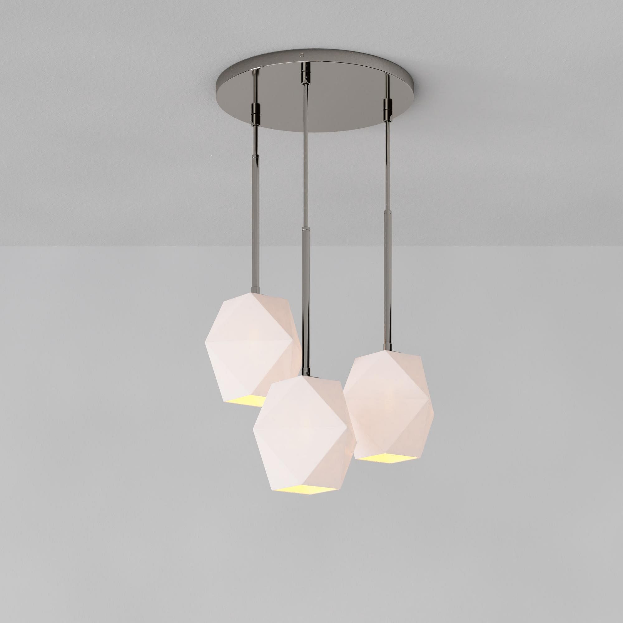 Talvior Sculptural Lighting - 3-Light Faceted Chandelier in Versatile Finishes | Explore Collection