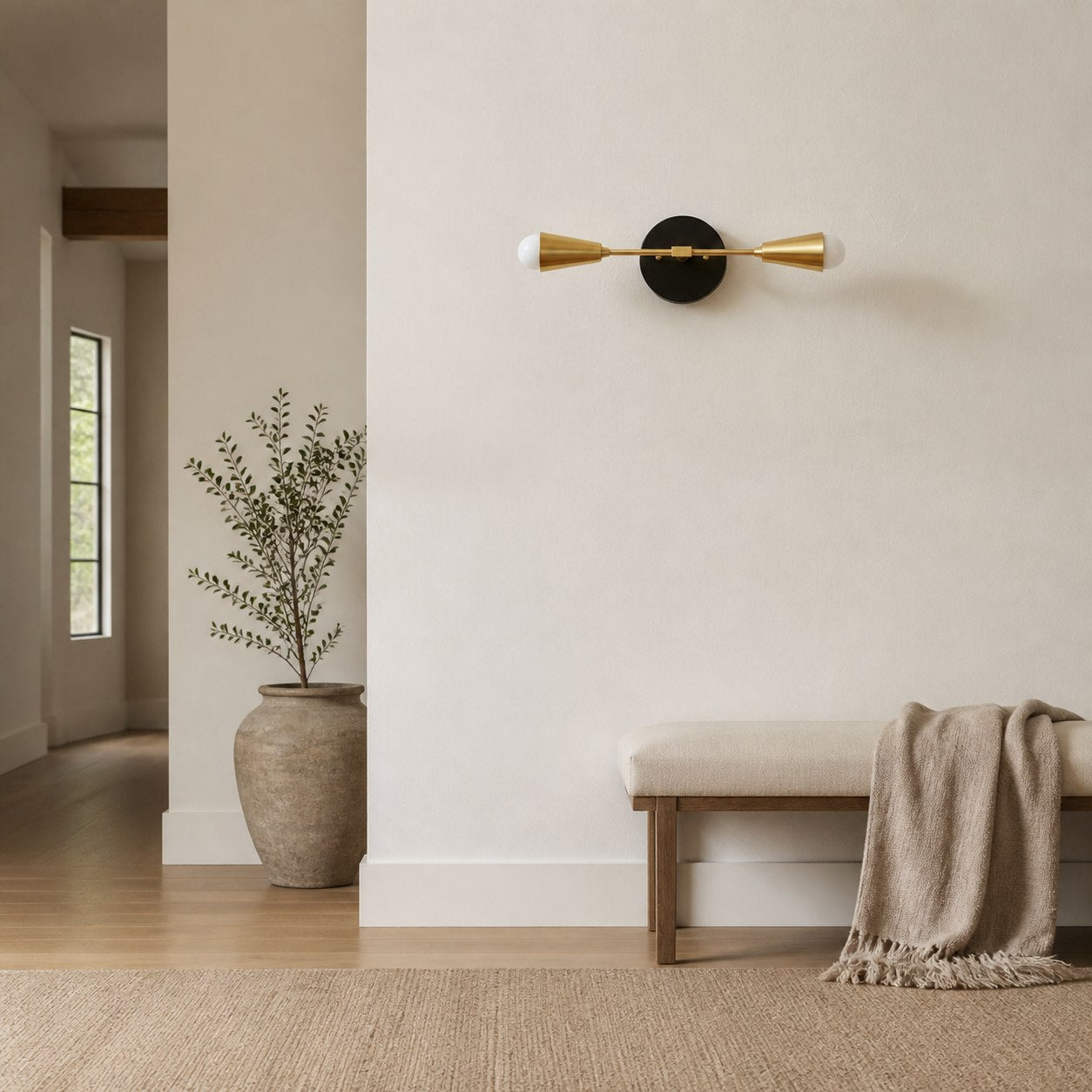 Mobilux Line Minimalist Vanity Light Fixture - Mid Century Bathroom Sconce