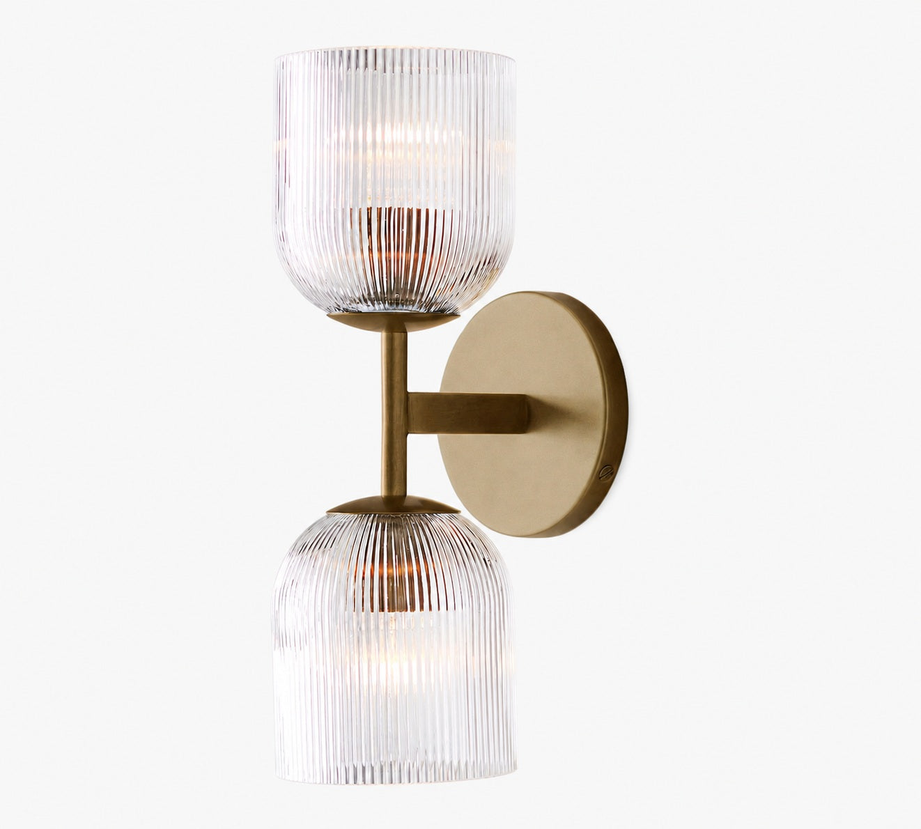 Bravira Ribbed Glass Sconce - Metal Wall Light with Clear Glass Shade