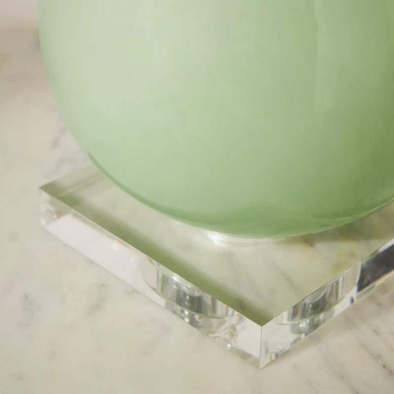 Savara Minimalist Table Lamp - Clean Glass Form with Fabric Shade for Bedrooms