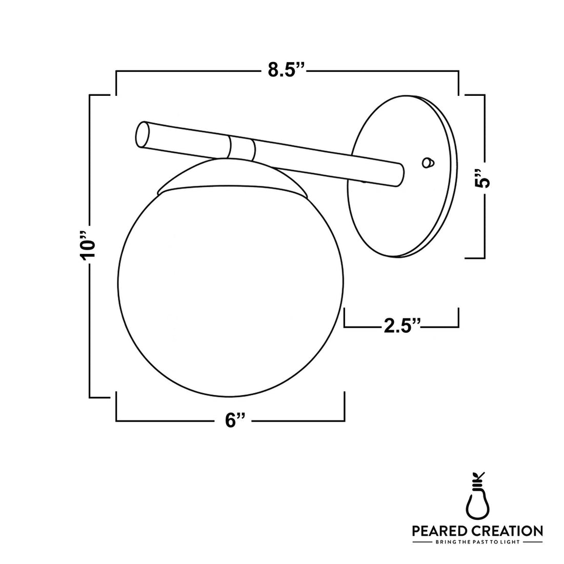 Glorica Glass Wall Sconce - Frosted Globe Light