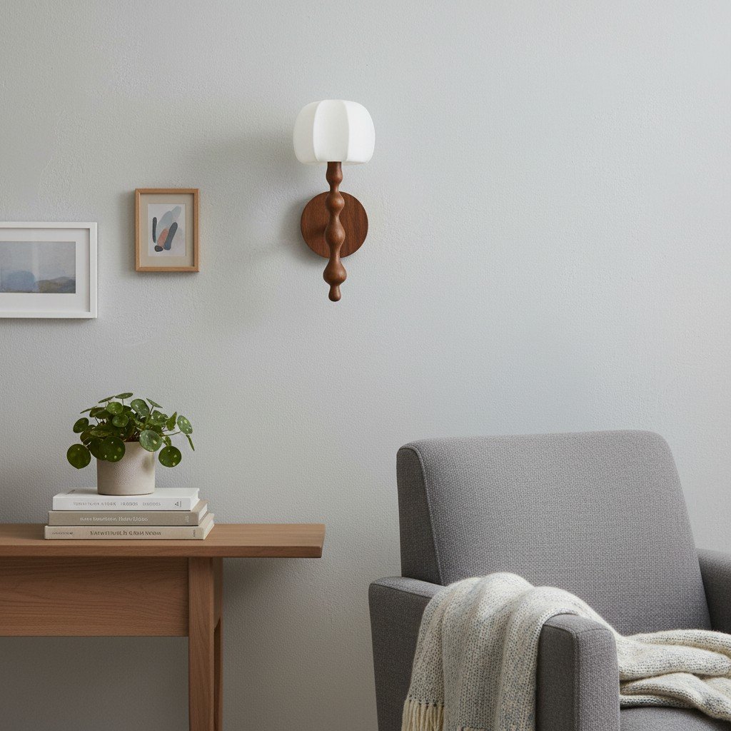 Savara Modern Curved Base Wall Light – Soft Diffused Fabric Shade for Hallways and Living Rooms