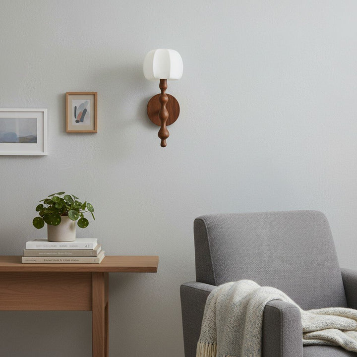 Savara Modern Curved Base Wall Light – Soft Diffused Fabric Shade for Hallways and Living Rooms