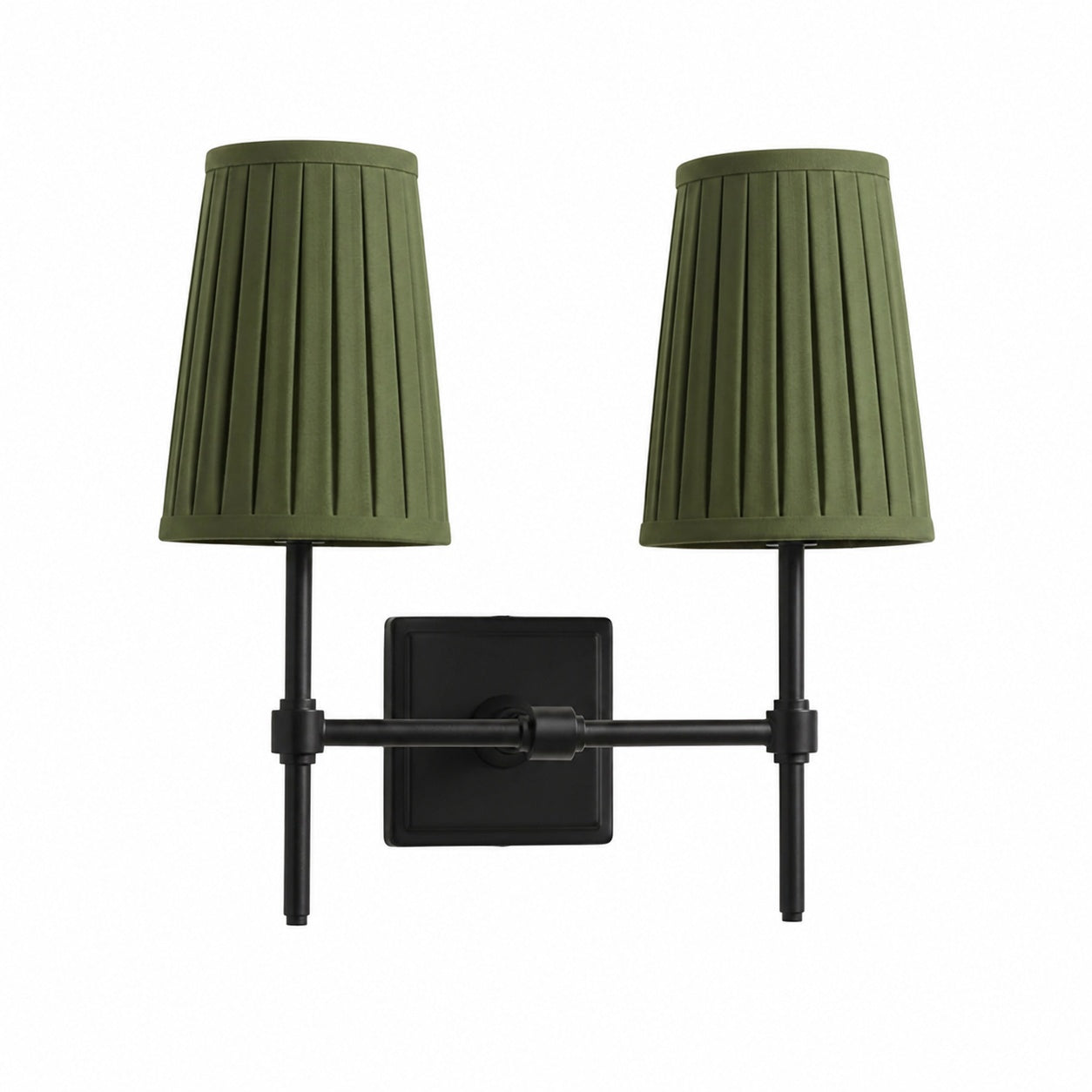 Derlina White Linen Shades Wall Lamp – Retro Metal Multi-Head Lighting Fixture
