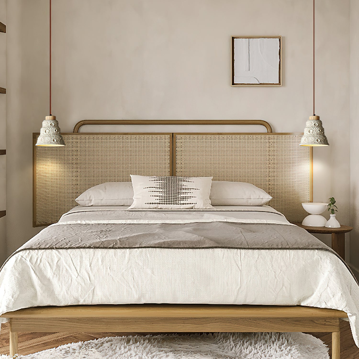 Japanese Wabi Sabi Cement Bell Shape Pendant Light