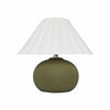 Ruffmeto Decorative Table Lamp — Round Ceramic Base with Pleated Fabric Shade for Cozy Spaces