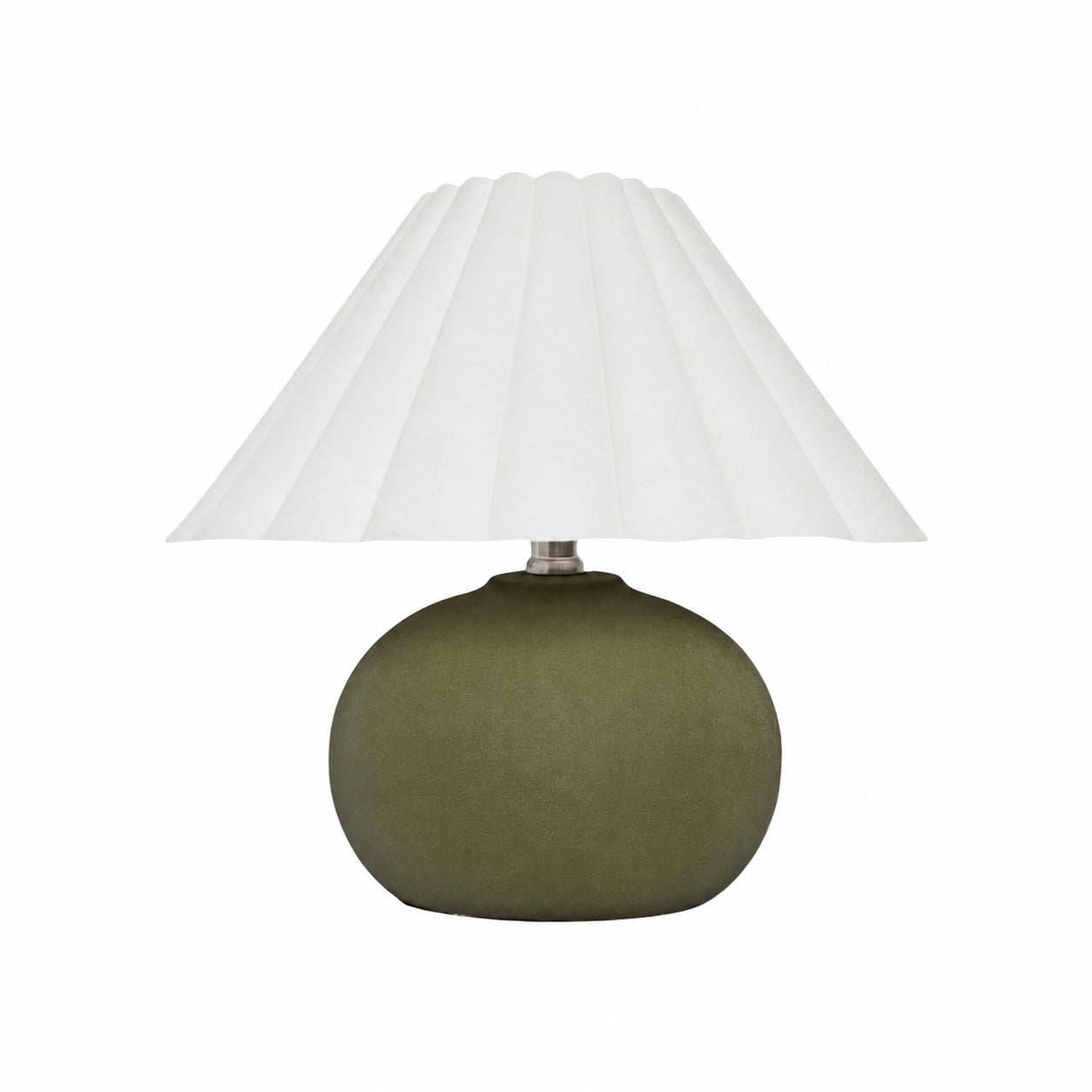 Ruffmeto Decorative Table Lamp — Round Ceramic Base with Pleated Fabric Shade for Cozy Spaces
