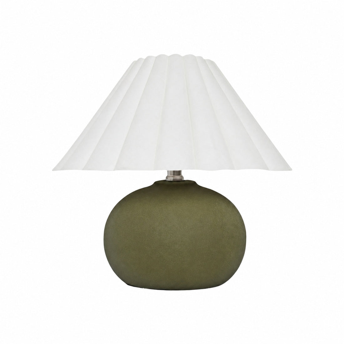 Ruffmeto Decorative Table Lamp — Round Ceramic Base with Pleated Fabric Shade for Cozy Spaces