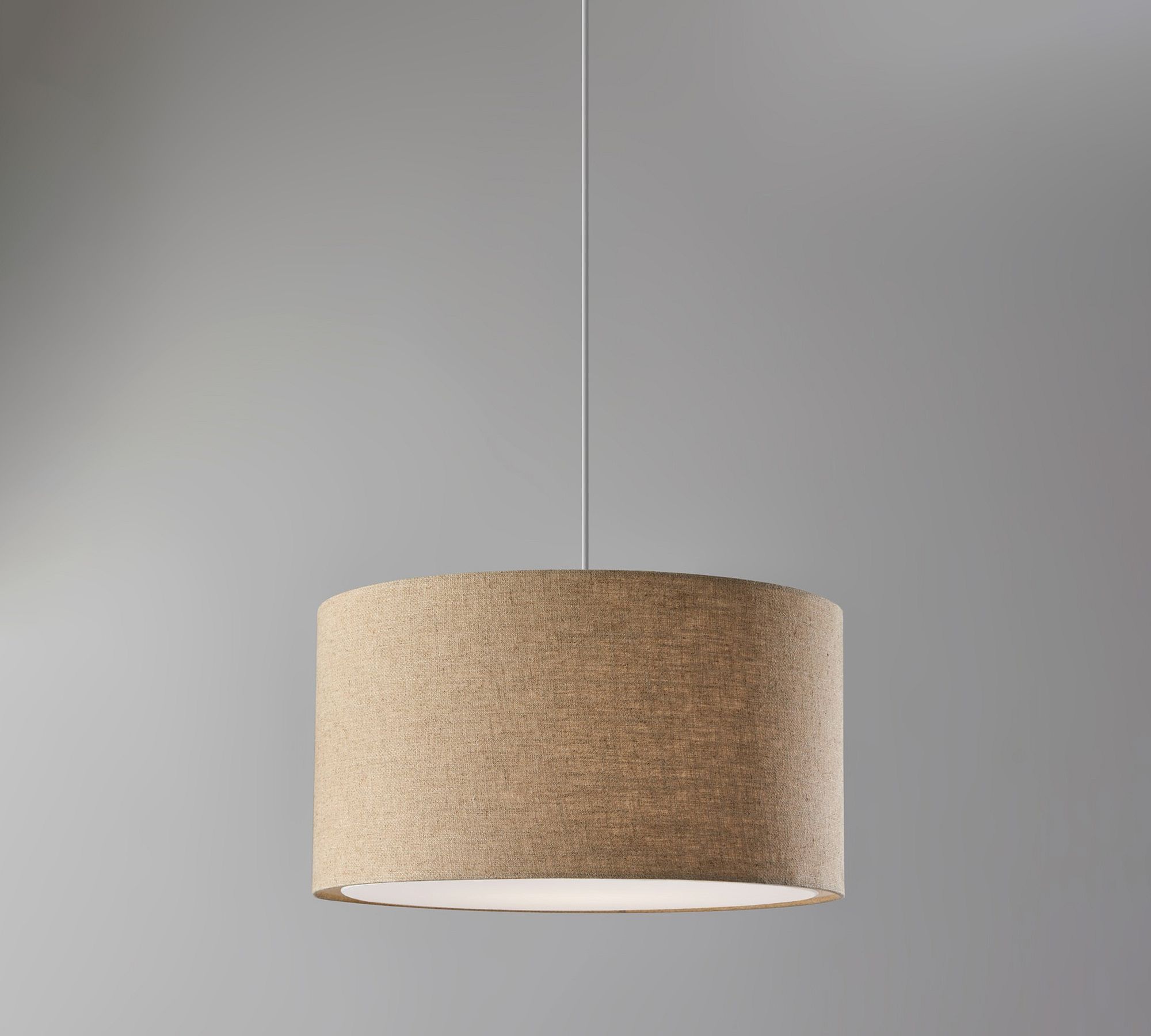 Dumora Fabric Drum Shade Pendant Light - Linen Design Hanging Light