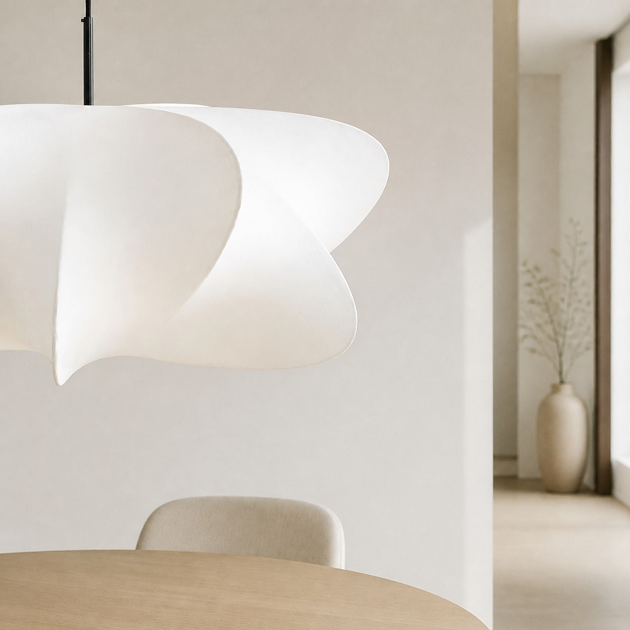 Havion Cocoon Pendant Lamp - Minimalist Polymer Shade with Adjustable Hanging