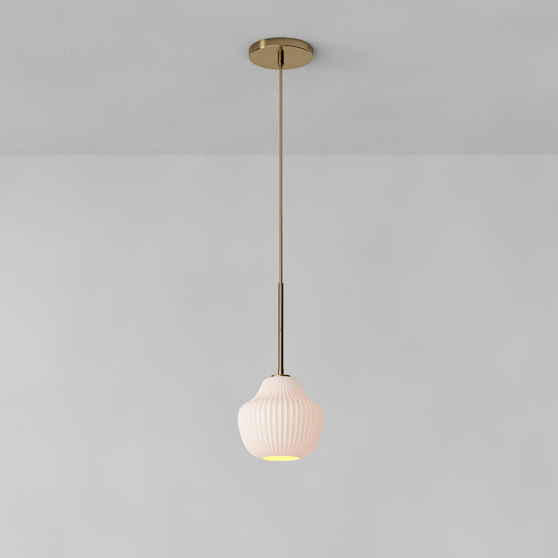 Rivrona Ribbed Pendant – Modern Ribbed Glass Light with Metal Finish