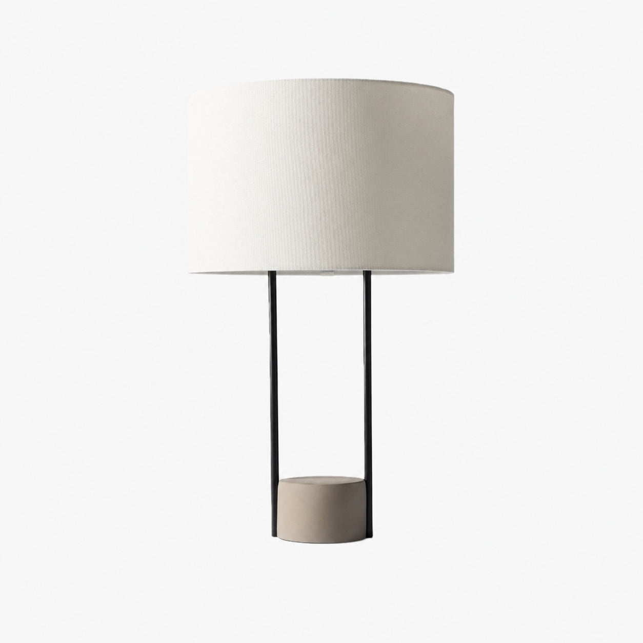 Luma Minimalist Industrial Table Lamp and Floor Lamp – Metal Frame with Soft Fabric Shade for Home and Office