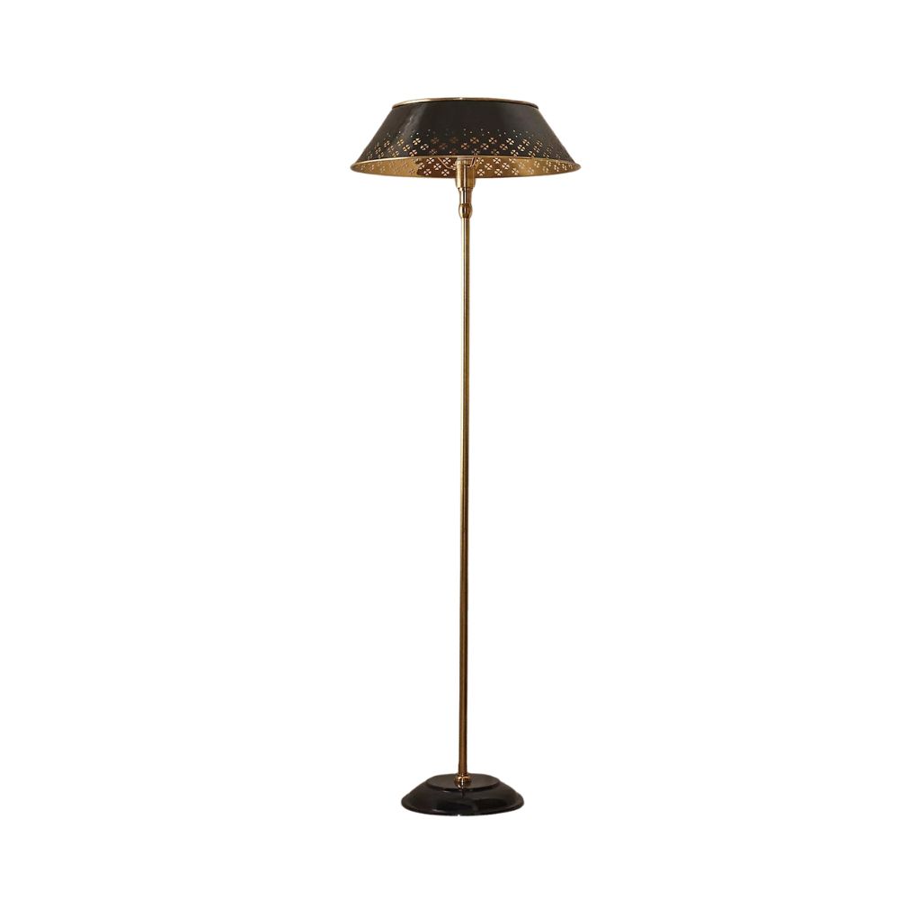 Auriglow Enameled Brass Perforated Floor Lamp - Space Age Style - Home Decor