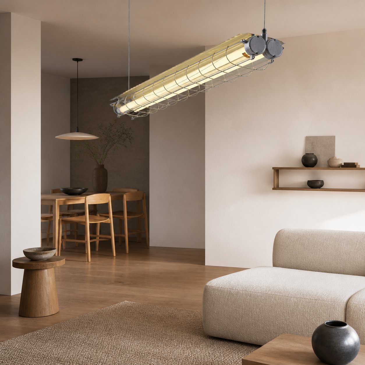 Modern Acrylic Linear LED Chandelier in Black or Silver