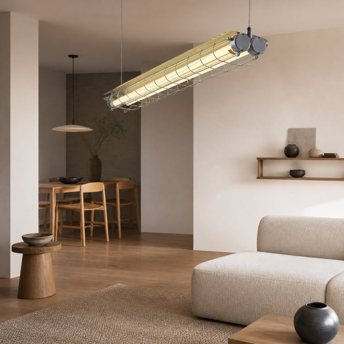 Modern Acrylic Linear LED Chandelier in Black or Silver