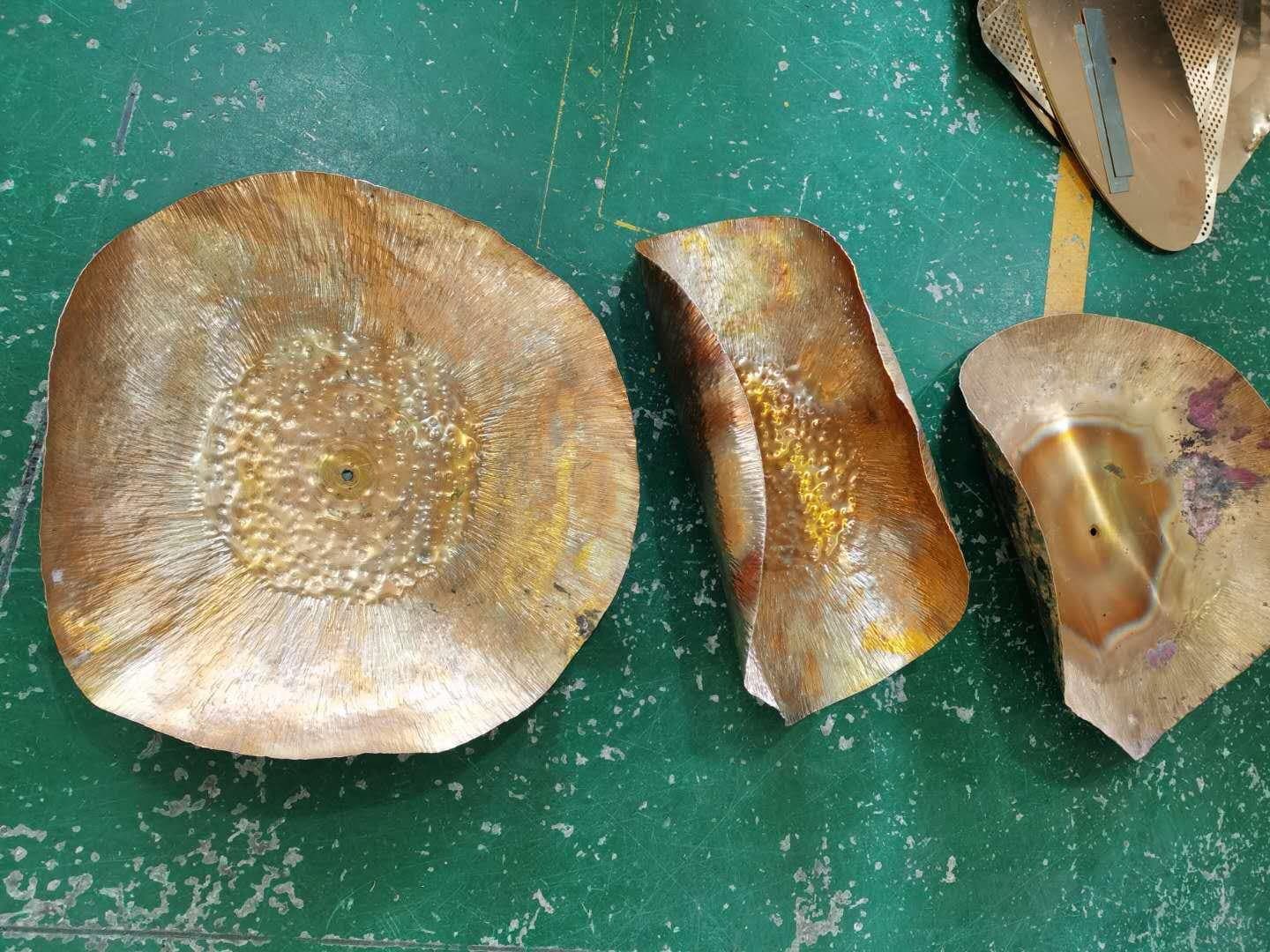 Hammered Brass Suspension Light