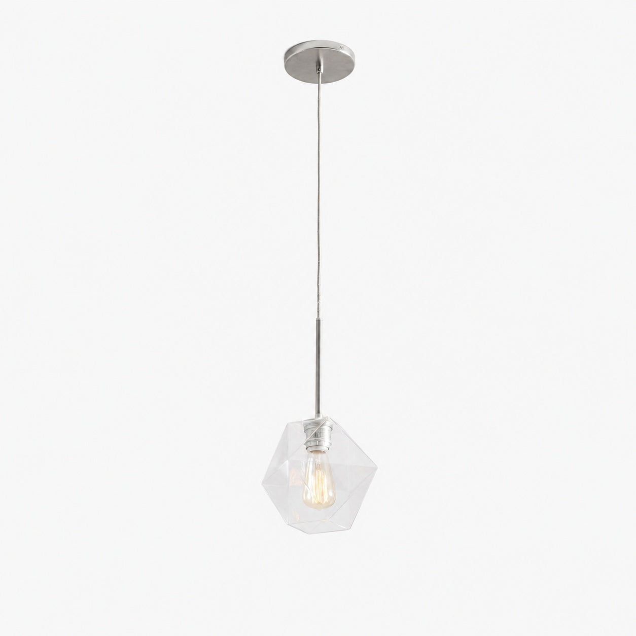Talvior Faceted Pendant Light – Adjustable Glass Light Fixture