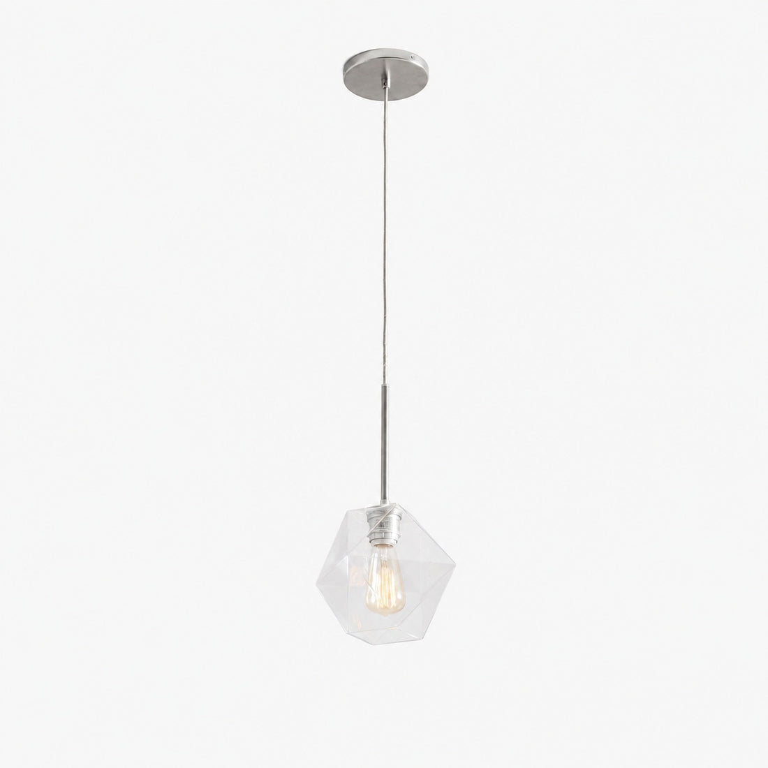Talvior Faceted Pendant Light – Adjustable Glass Light Fixture