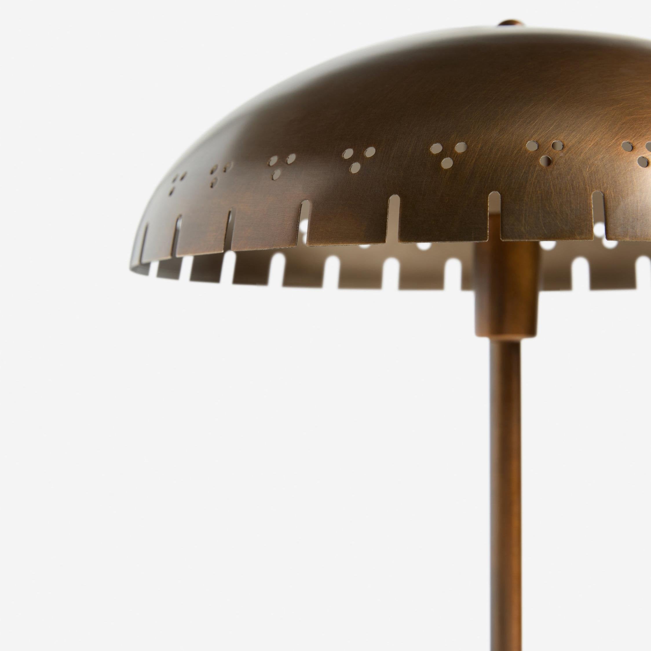 Lustrona Perforated Shade Brass Desk Lamp – Modern Vintage Accent Light