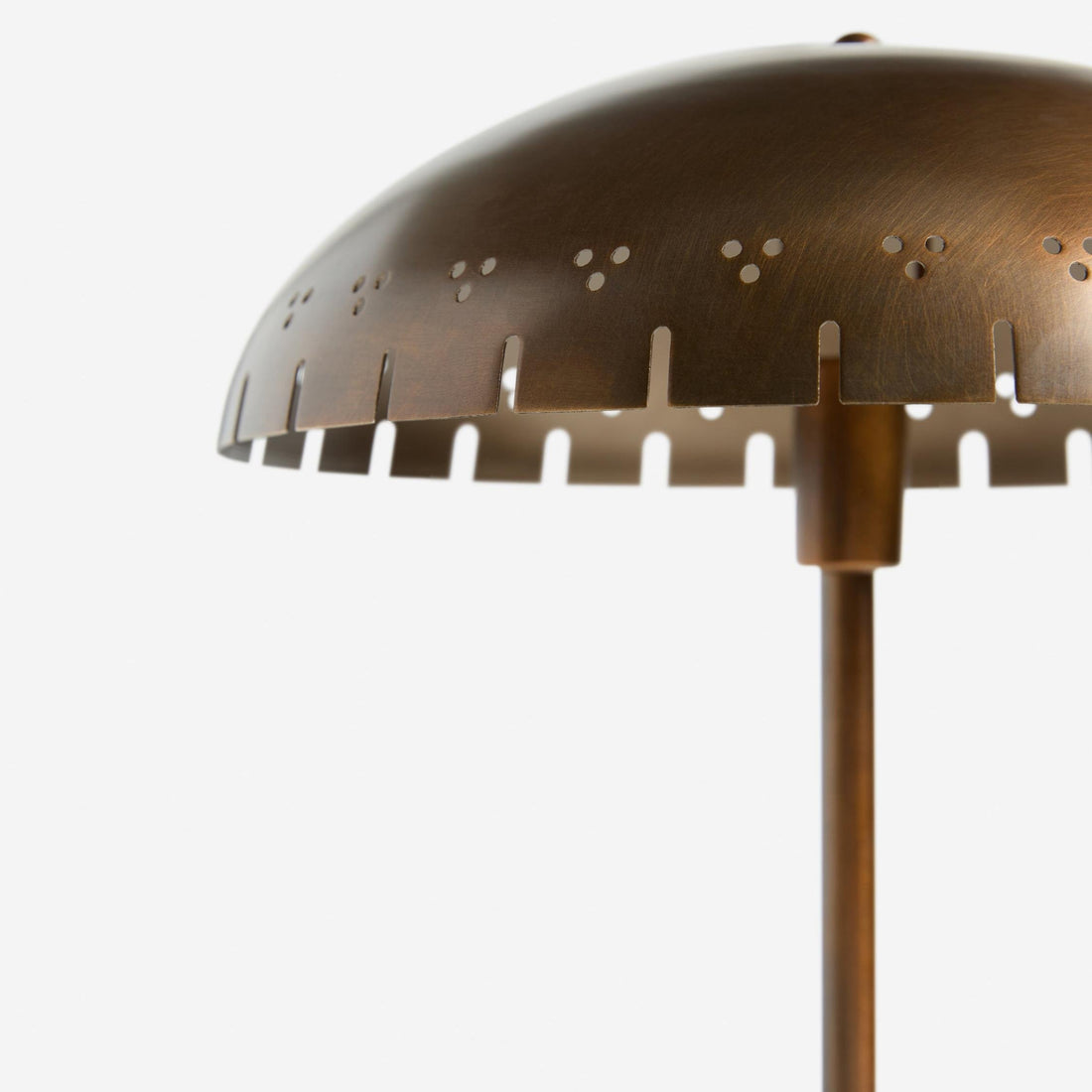 Lustrona Perforated Shade Brass Desk Lamp – Modern Vintage Accent Light