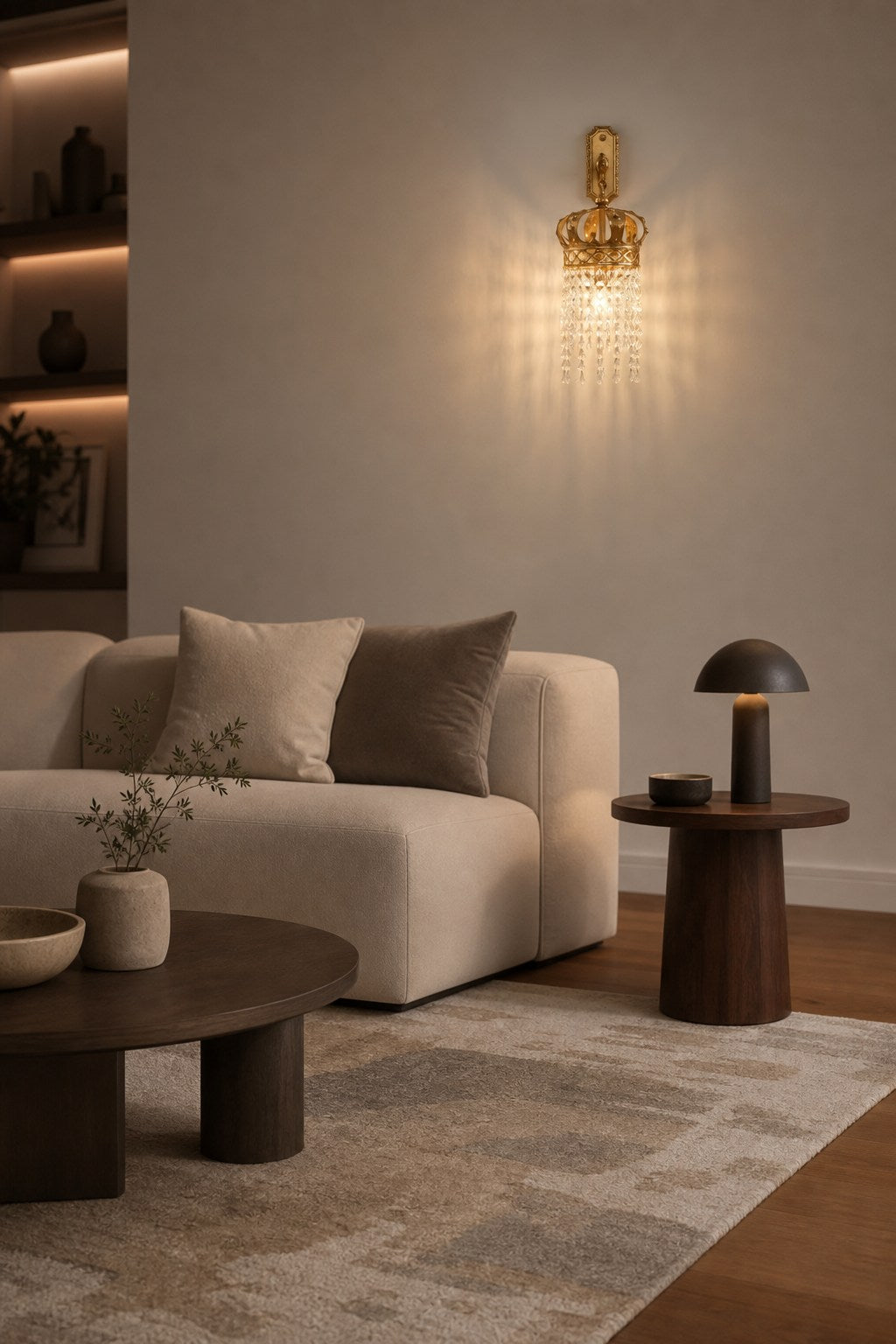 Timon Brass Crown Wall Lamp