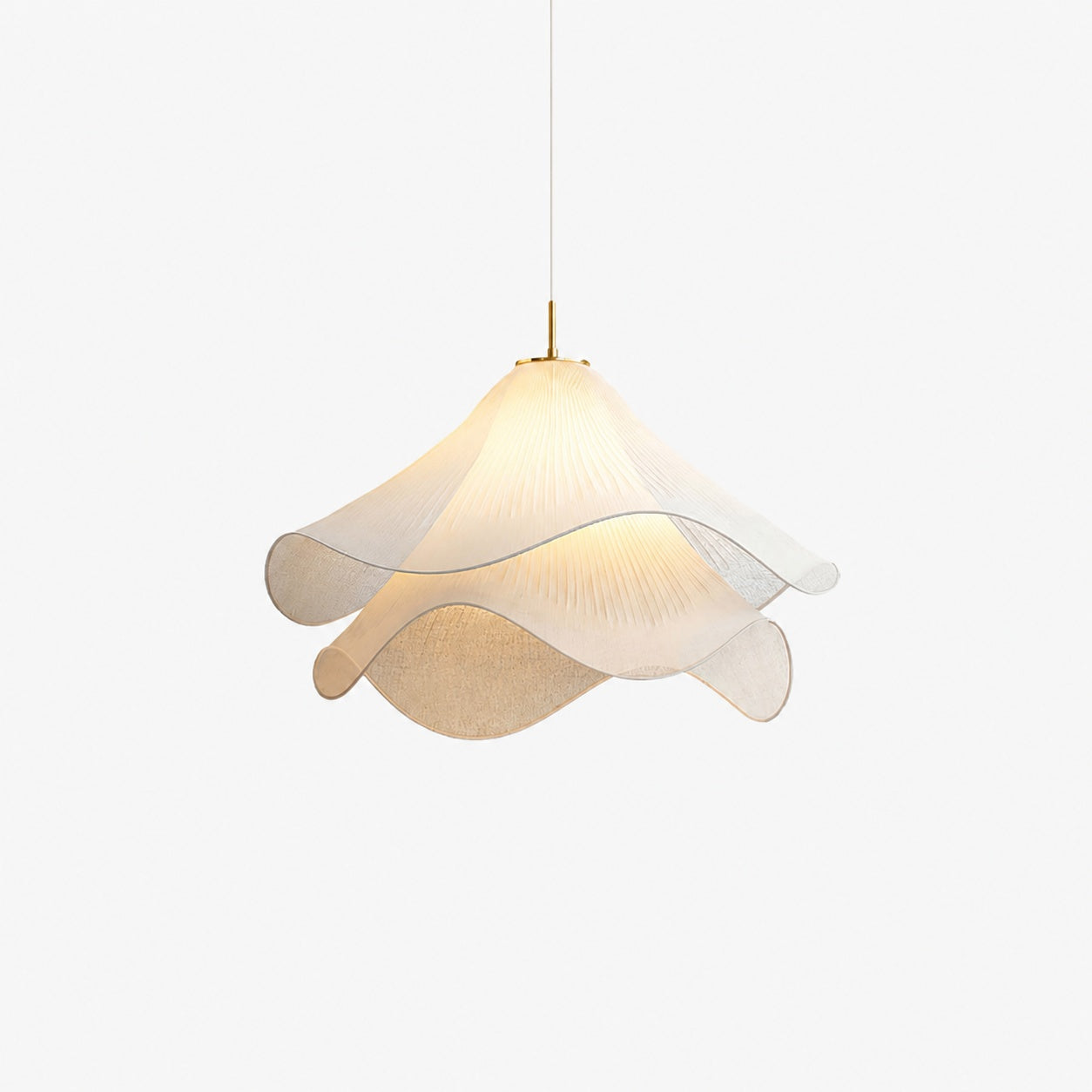 Ethereal Bloom French Floral Pleated Fabric Pendant Light