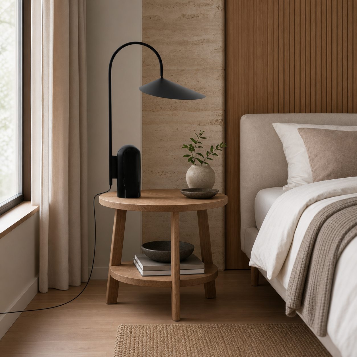 Nulavo Swivel Arm Leaf Shade Table Lamp - Adjustable Design for Living Room and Bedroom