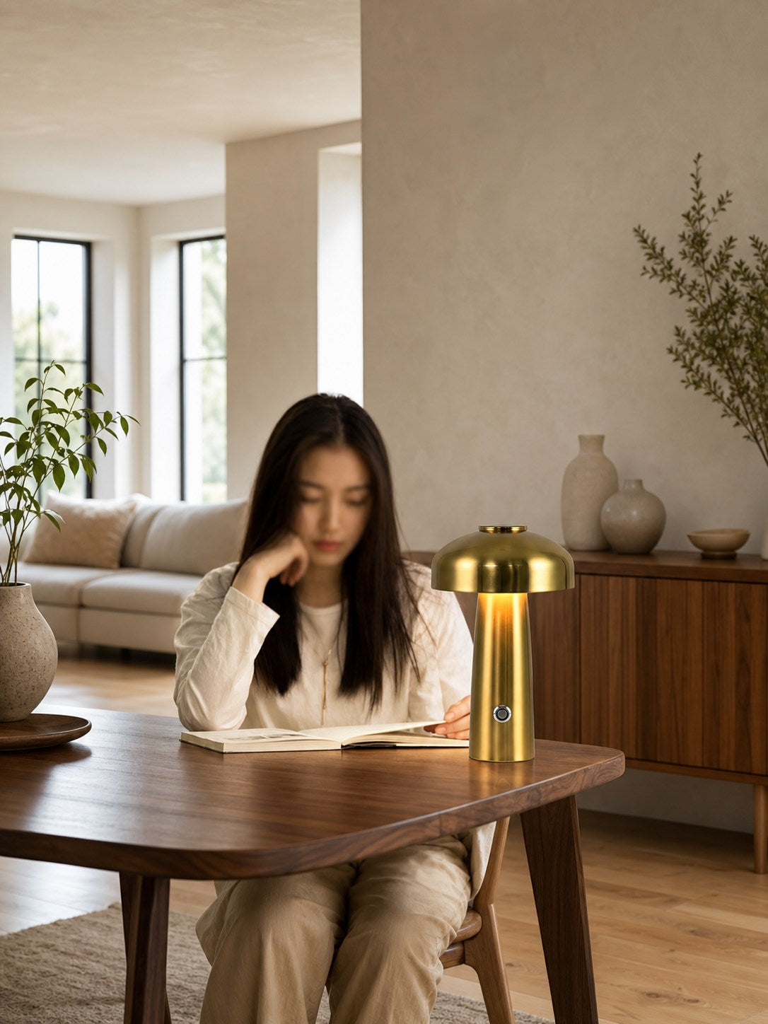 Leon Mushroom Table Lamp (built-in battery)