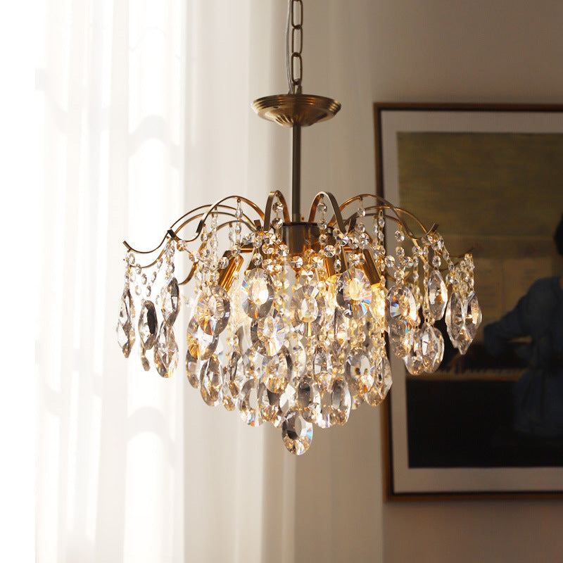 Vintage Sumptuous Teardrop Crystal Chandelier