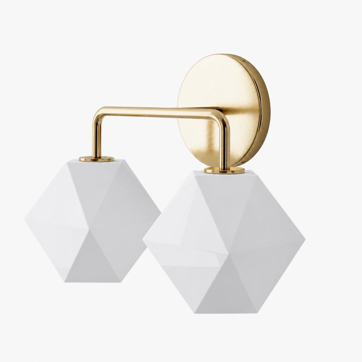 Talvior Geometric Modern Bathroom Sconce - Faceted Shade Light in Luxe Finishes