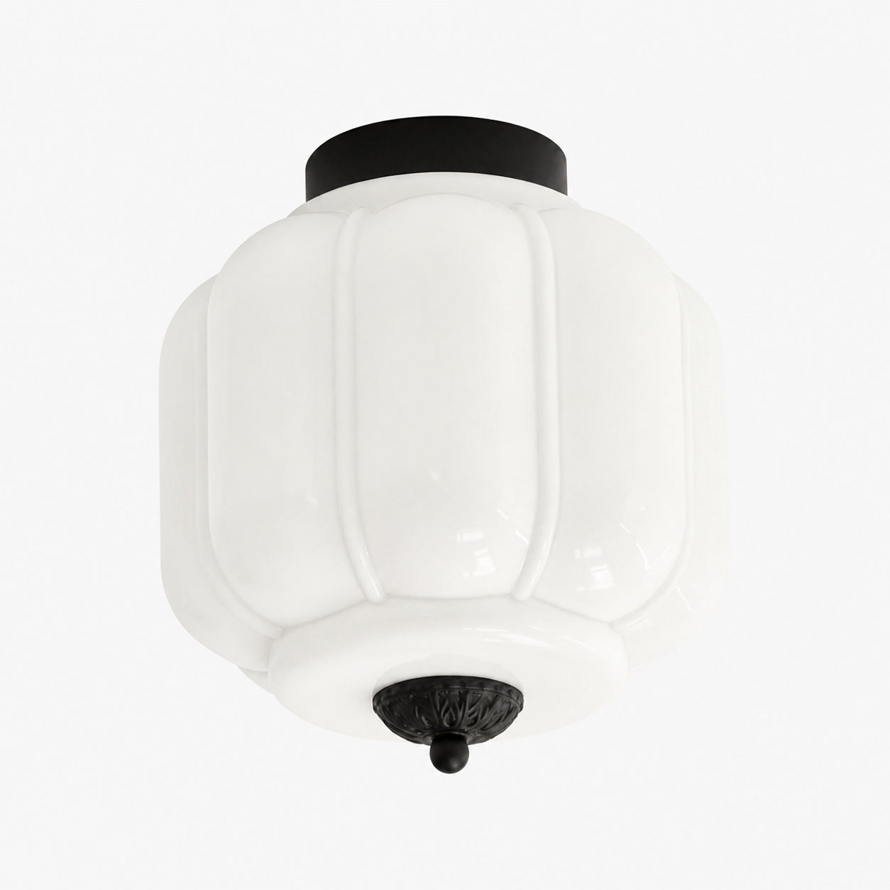Vintage Eloise Milk Glass Flush Mount Ceiling Light - Vintage Charm Soft Glow