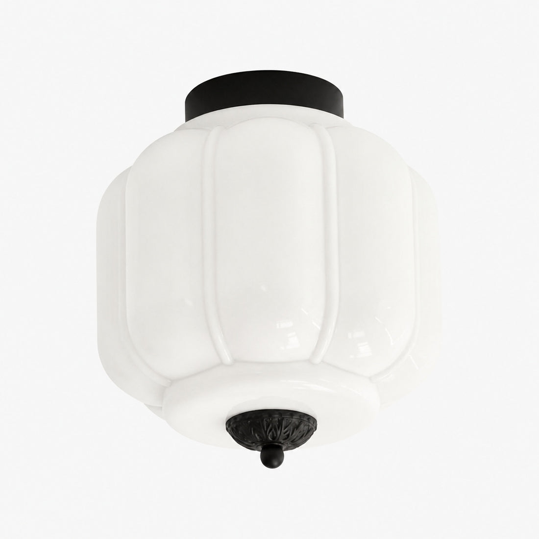 Vintage Eloise Milk Glass Flush Mount Ceiling Light - Vintage Charm Soft Glow