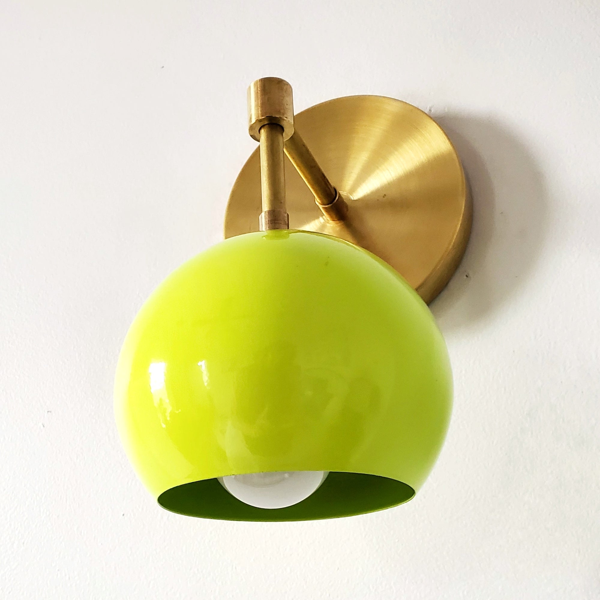 Vintage Inspired Spring Green Globe Wall Sconce