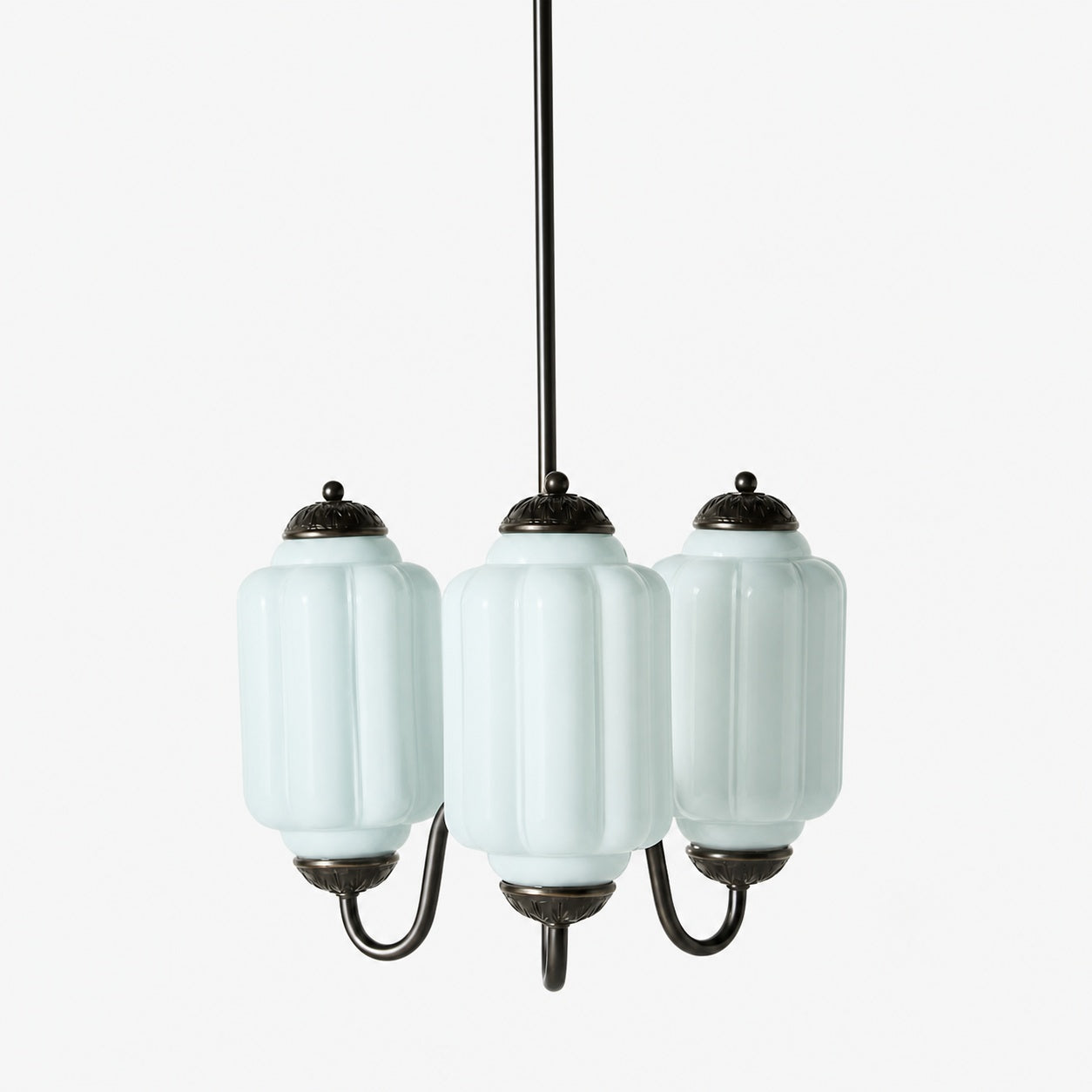 Eloise Vintage Glass Chandelier - Milk Glass Home Accent