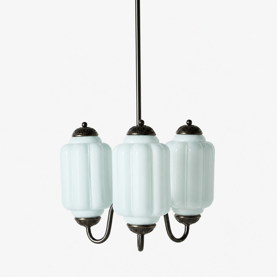 Eloise Vintage Glass Chandelier - Milk Glass Home Accent