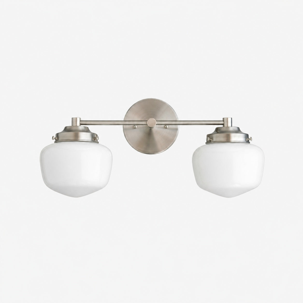 Opalume Glass Art Deco Vanity Light - Bathroom Wall Sconce with White Glass Shades